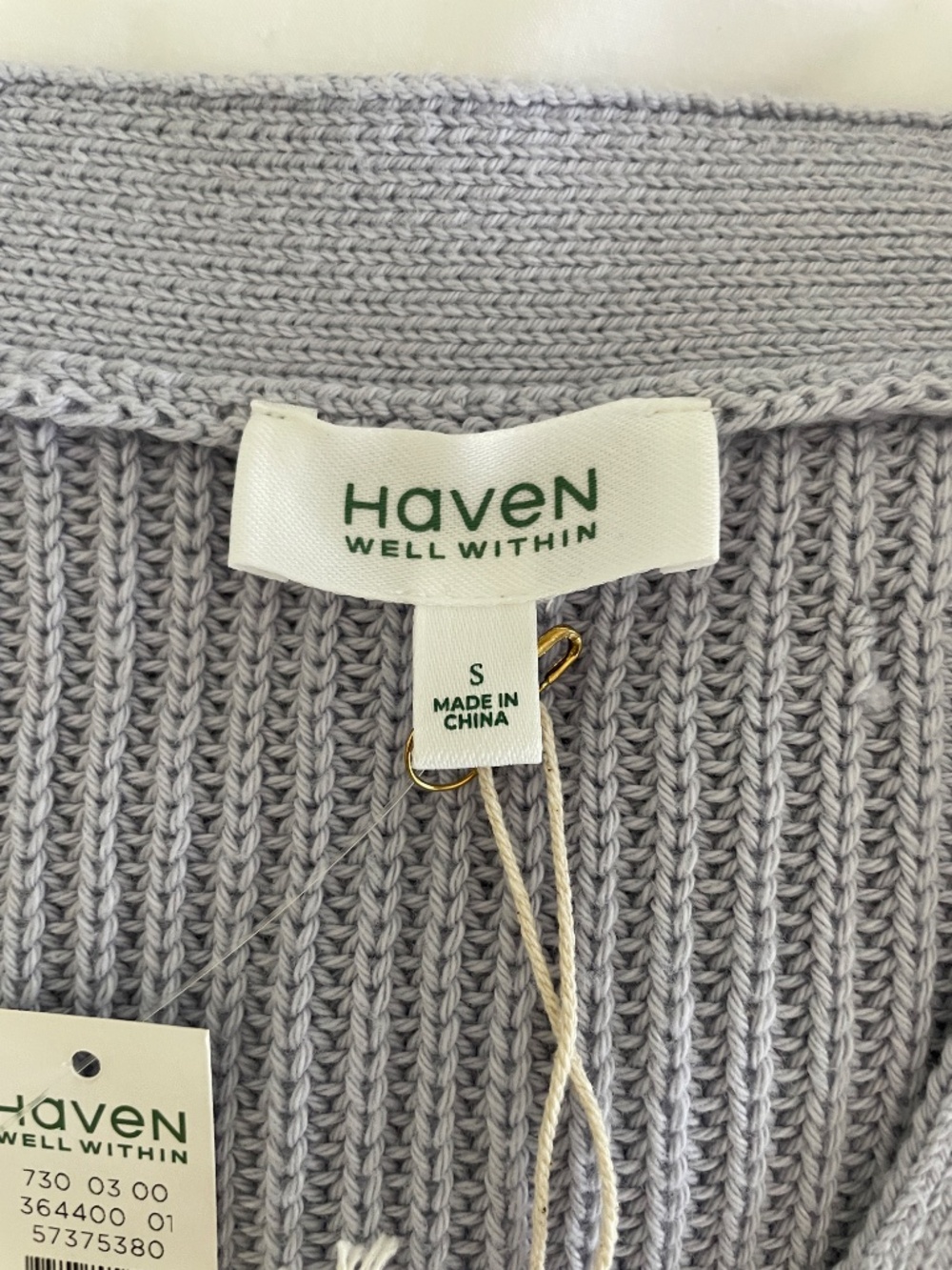 NWT Haven Well Within Women's Organic Cotton Shaker Stitch Cardigan - Small $138 - Picture 6 of 7